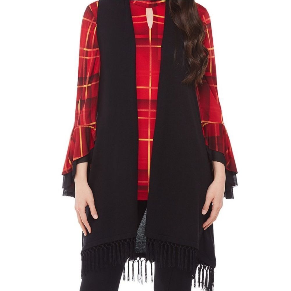 Peter Nygard Back Fringed Vest XS/S